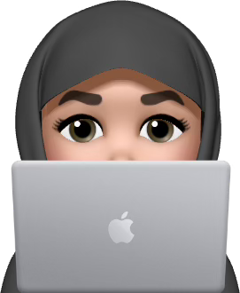 Avatar de Hakima derrière son ordinateur